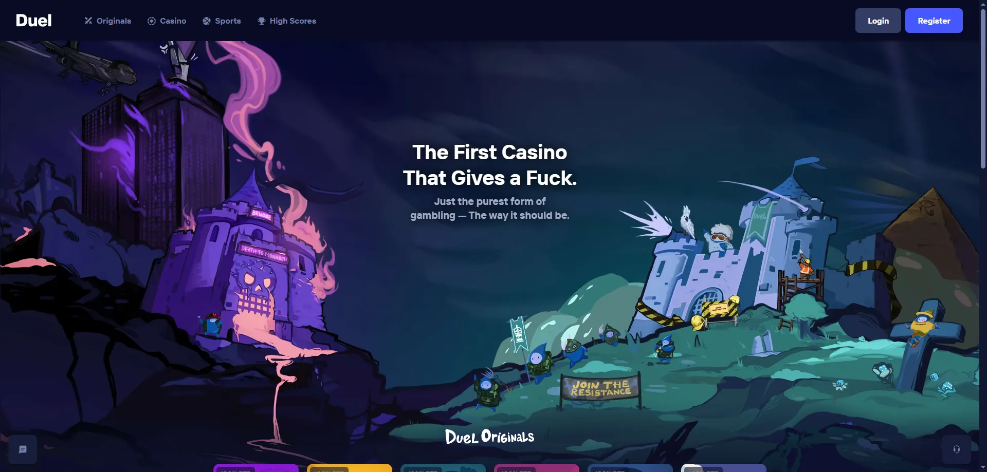 Duel Casino vis&atilde;o geral &mdash; cassino cripto provably fair no Brasil